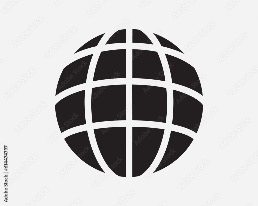 Globe Icon. Earth Global Planet Worldwide Sphere Round Circular Wire 3D Shape Black White Sign Symbol Illustration Artwork Graphic Clipart EPS Vector Globe Icon. Earth Global Planet Worldwide Sphere Round Circular Wire 3D Shape Black White Sign Symbol Illustration Artwork Graphic Clipart EPS Vector