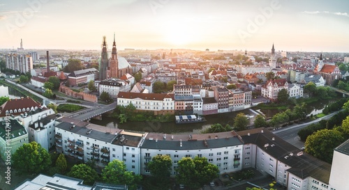 Opole duża panorama miasta z centrum