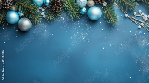 blue christmas background Generative Ai