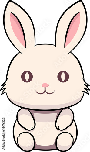 Cute rabbit cartoon minimal with outline
