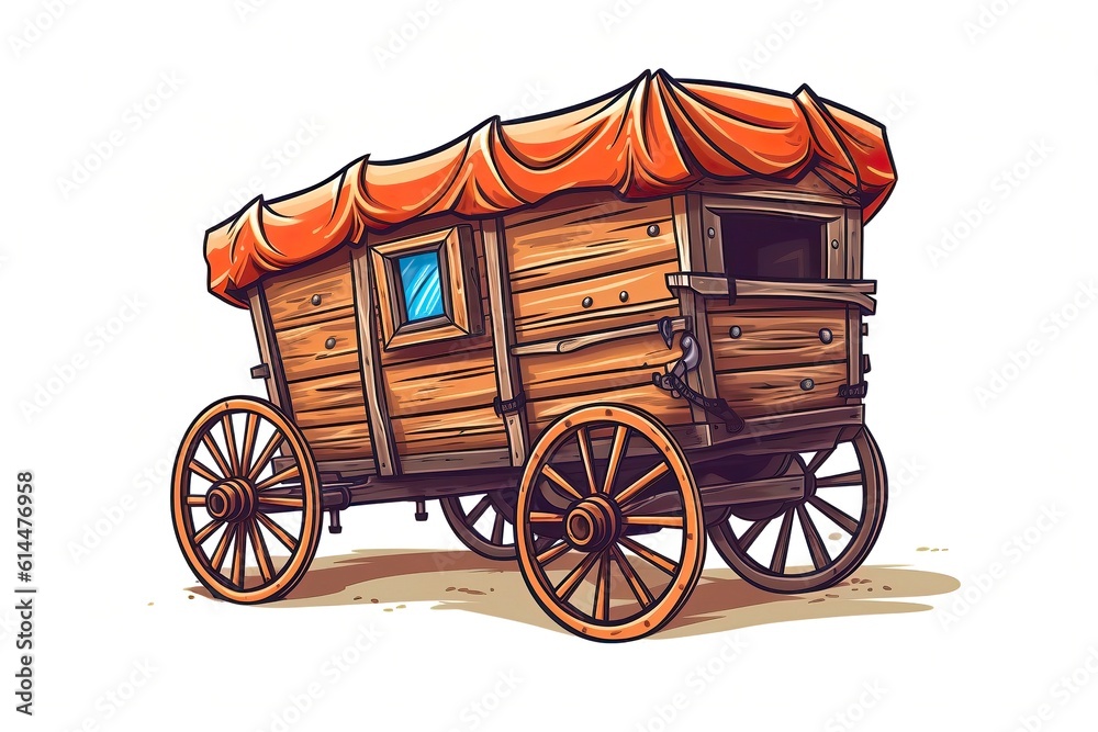 Wagon Illustration. Transportation illustration. Generative AI
