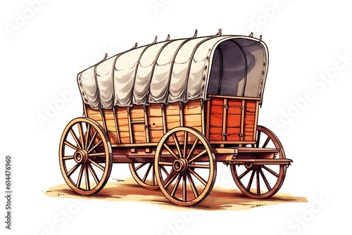 Wagon Illustration. Transportation illustration. Generative AI 