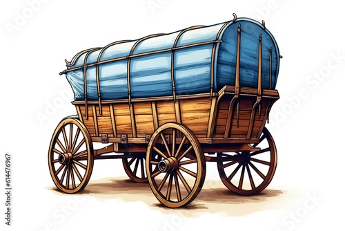 Wagon Illustration. Transportation illustration. Generative AI 