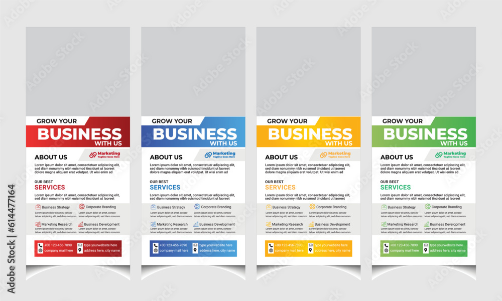 Corporate business marketing roll up banner template or Standee X banner template design. Vertical stand banner template.
