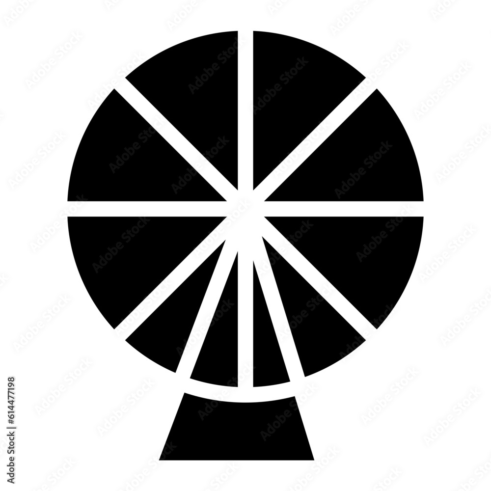 Ferris Wheel Glyph Icon Style 