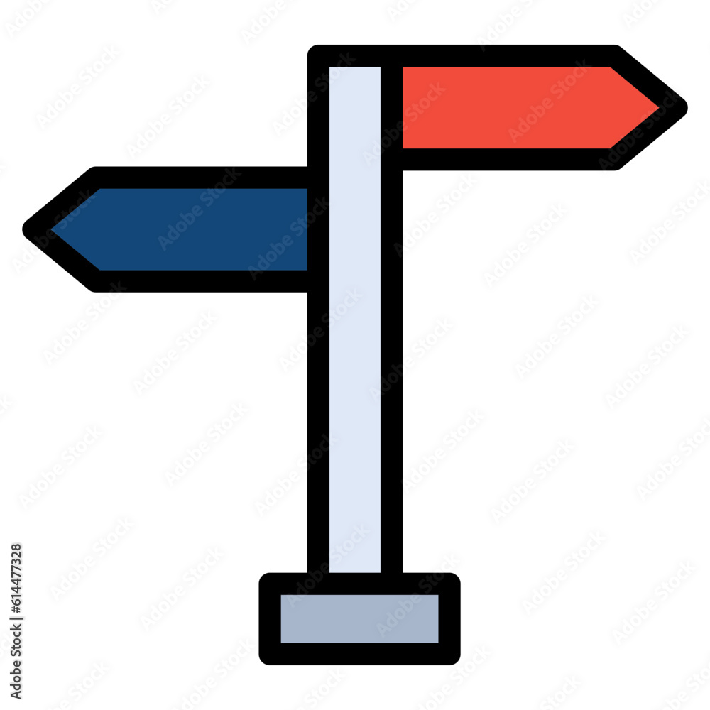 Street Sign Color Icon Style Street Sign Color Icon Style