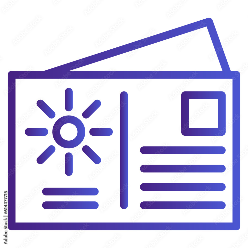 Ticket Gradient Icon Style Ticket Gradient Icon Style