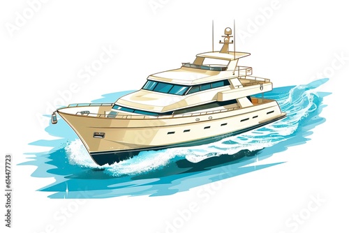 Yacht Illustration. Transportation illustration. Generative AI  © CREATIVE STOCK