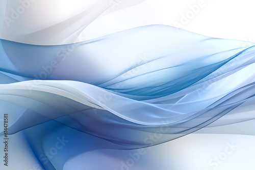 Abstract blue smooth curved lines on white background.