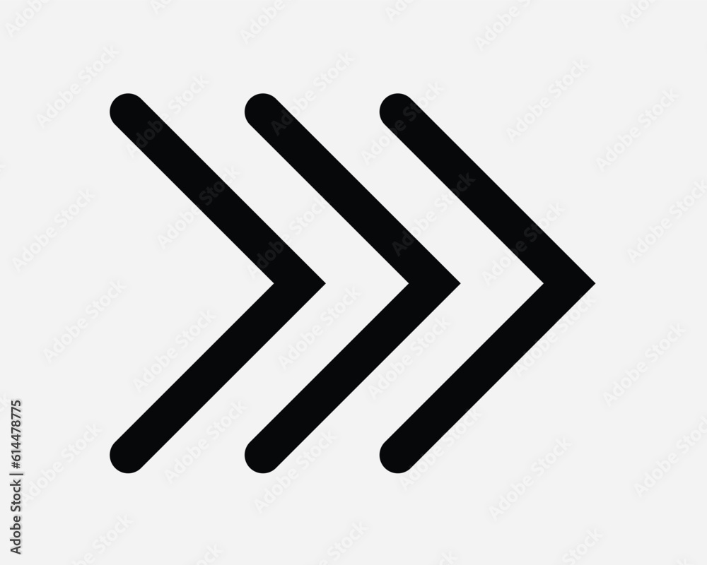 Triple Right Arrow Icon. Next Skip Forward Navigation Direction Black White. Road Traffic Sign Symbol Illustration Artwork Graphic Clipart EPS Vector Triple Right Arrow Icon. Next Skip Forward Navigation Direction Black White. Road Traffic Sign Symbol Illustration Artwork Graphic Clipart EPS Vector