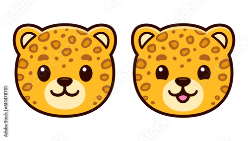 Cute cartoon leopard face icon