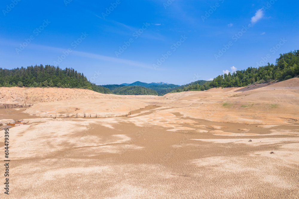 Valley of dry Lokvarsko lake in Gorski kotar, Croatia