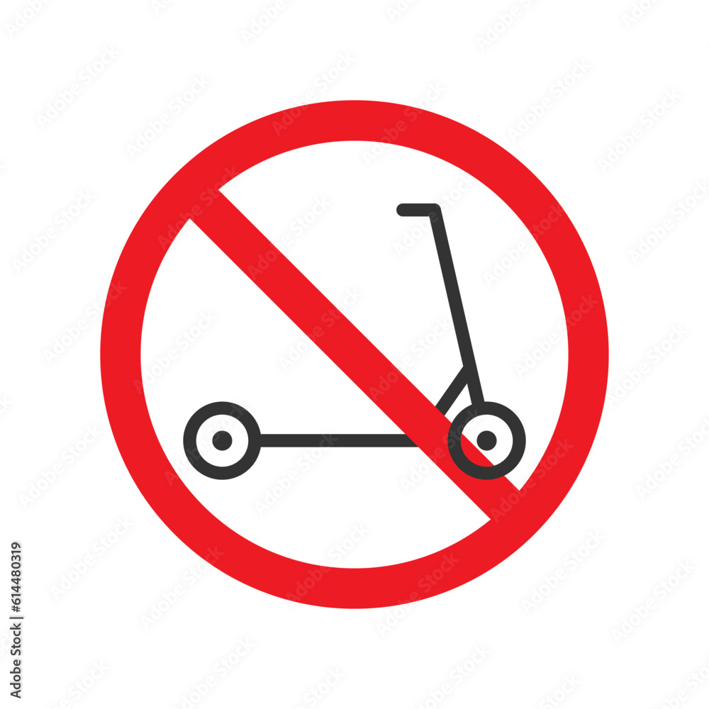 Scooter forbidden icon. Vector illustration. Scooter forbidden icon. Vector illustration.