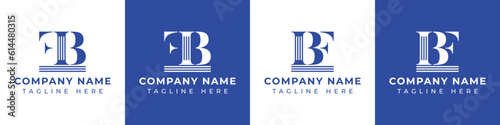 Letter BF and FB Pillar logo, suitable for any business with FB or BF related to Pillar. photo