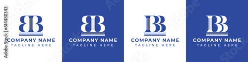 Letter BB Pillar logo, suitable for any business with BB related to Pillar.