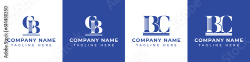 Letter BC and CB Pillar logo, suitable for any business with CB or BC related to Pillar.
