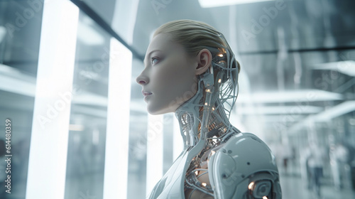 a robot or a woman half a r...
