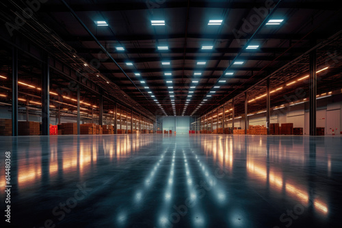 Contemporary Hub for Warehousing and Distribution. Generative AI © AIproduction