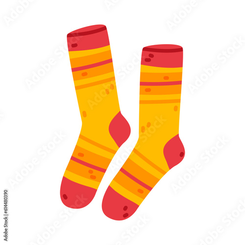 Long Socks Pair as Warm Autumn Clothes Vector Illustration