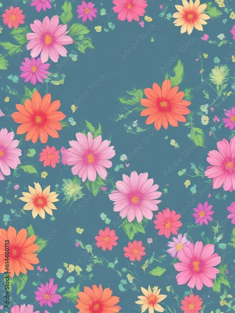 seamless pattern with flowers