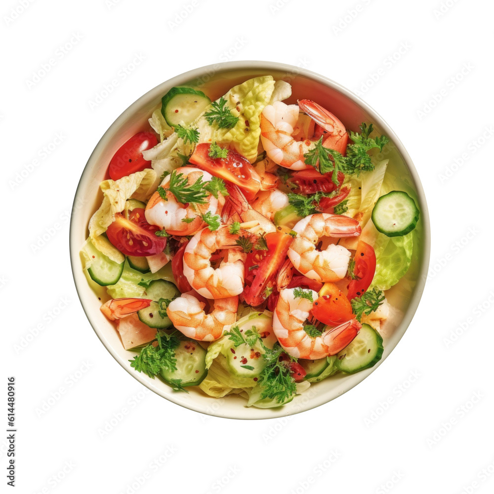 Delicious Shrimp Salad Isolated on a Transparent Background Delicious Shrimp Salad Isolated on a Transparent Background