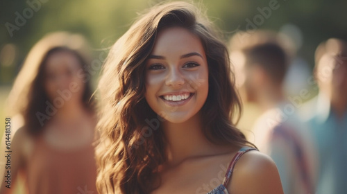 young adult woman in a gard...