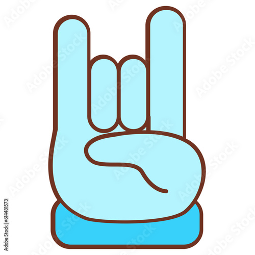 rocker hand gesture. metal punk icon