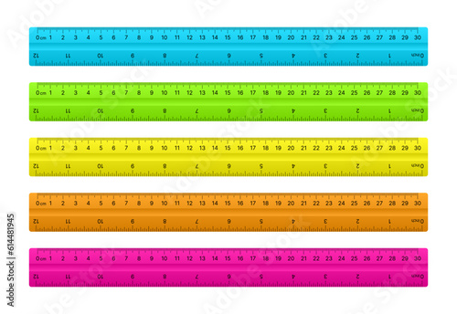 Centimeter and inch ruler set