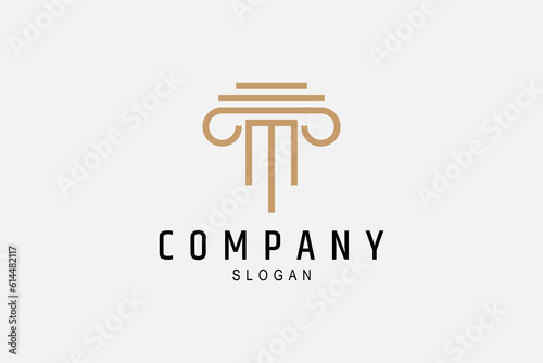 Greek pillar minimalist logo design