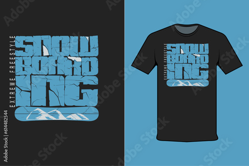 t shirt design concept smow boarding photo