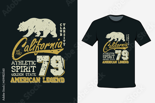 t shirt design concept california athletic spirit american legend