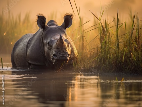 Floating Vegetation Grazing in Okavango Delta