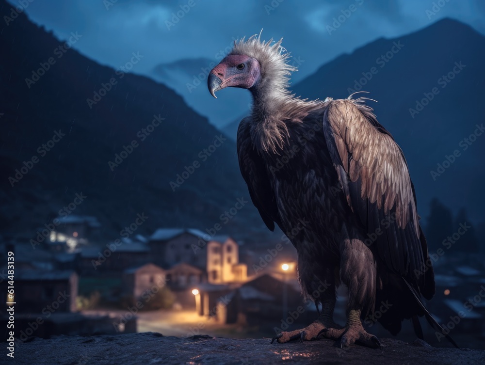 Fototapeta premium Glittering Diamond Attracts Curious Vulture