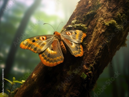 Camouflaged IO Moth in Amazon Rainforest photo