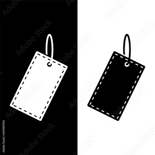 black and white price tag icon