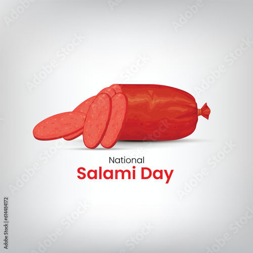 National Salami Day. Salami vector illustration. vector illustration salami slice