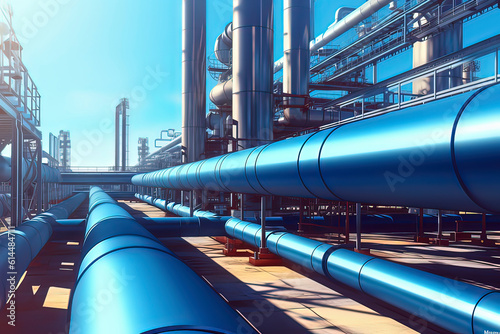 Canvas Print Natural gas transmission pipeline. AI technology generated image