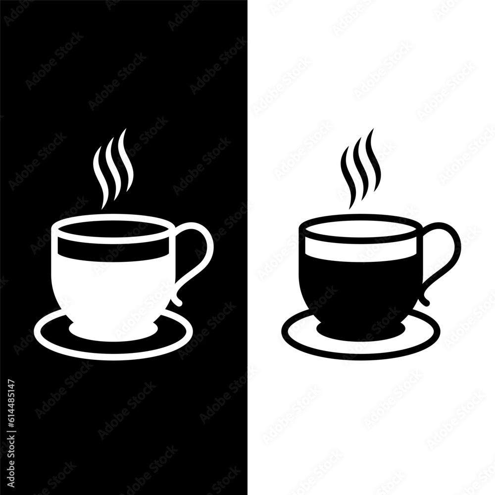 Obraz premium black and white coffee cup icon