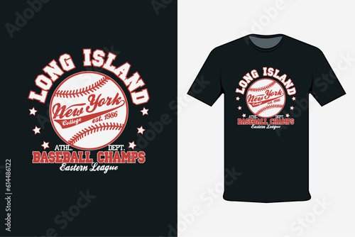 t shirt design concept long island new york baseball champ