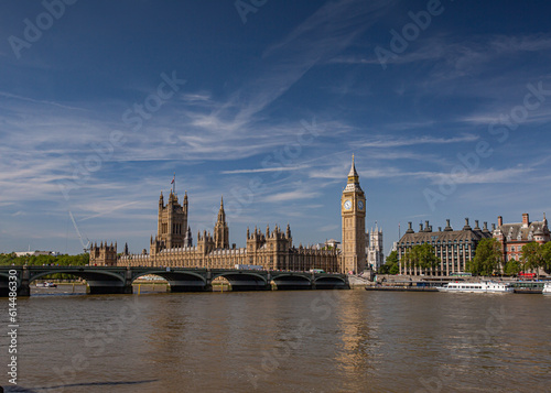 Big Ben and Houses of parliament in London UK.