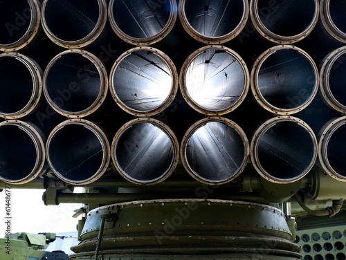 The inside of a missile rocket launcher