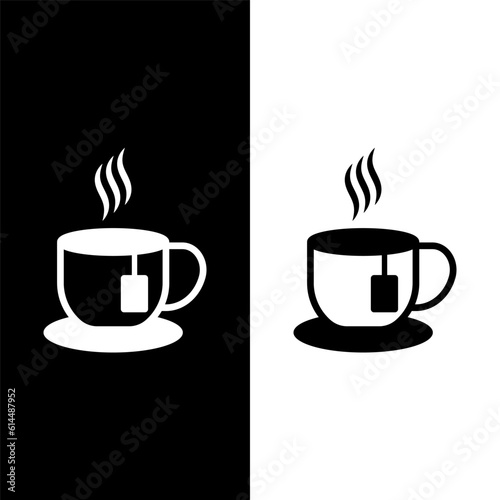 black and white tea cup icon