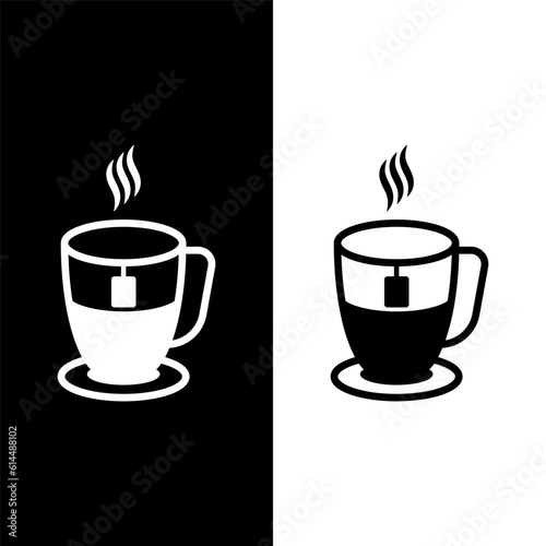black and white tea cup icon