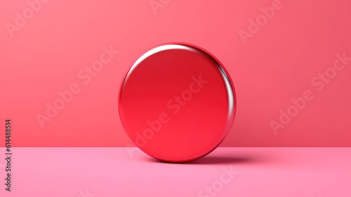 Pin buttons mockup, blank round purple, red, blue, pink and yellow metal badges . Generative Ai