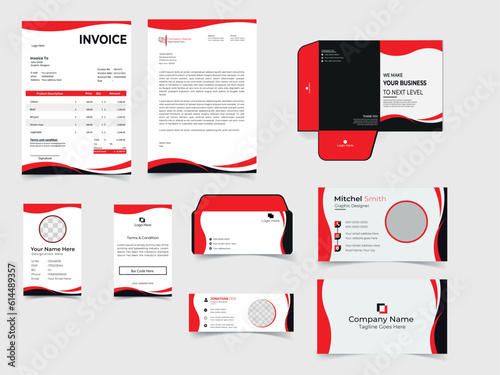 Business office stationary mockup template of File folder, annual report, van car , corporate	
