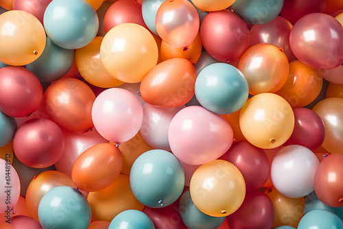 texture background of multicolored rubber balloons. Generative AI