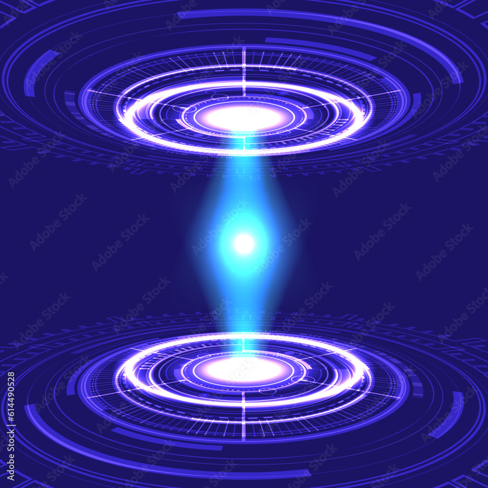 Abstract fantastic background with circle digital network ring. Energy ring. Vector design.