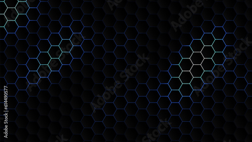 Hexagonal abstract technology background. electric glow hexagonal background. vector illustration.