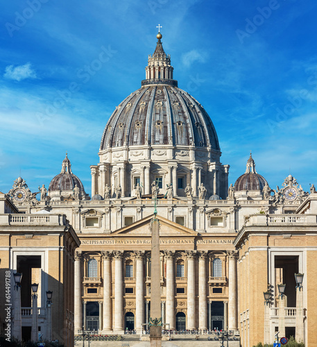 Facade of the famous Saint Peter's Basilica in Vatican city, Vatican.