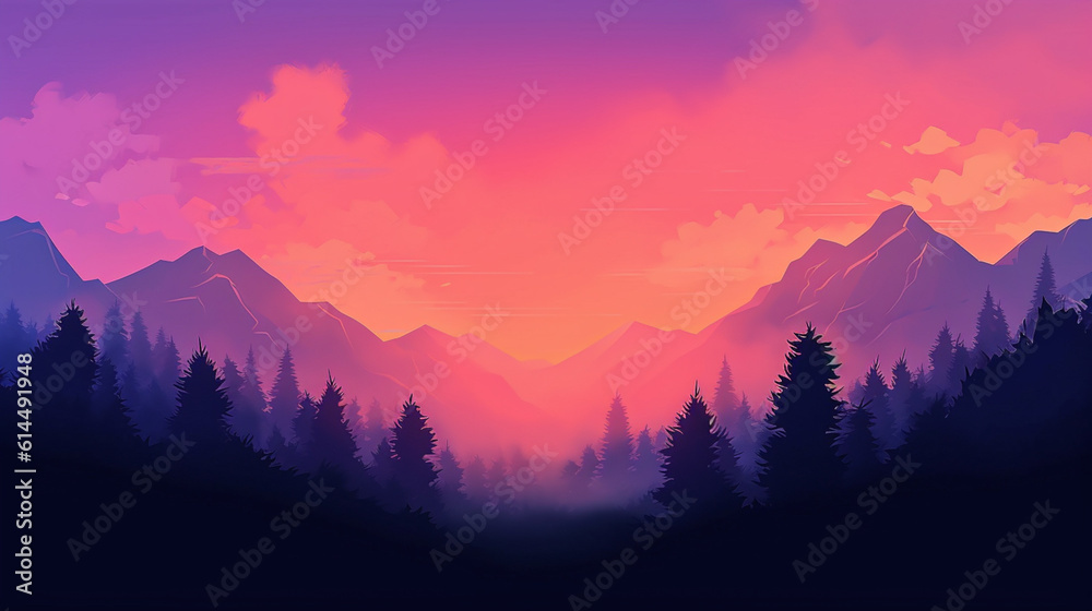 Obraz premium Twilight gradient background.